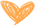 Orange hearts solid outline