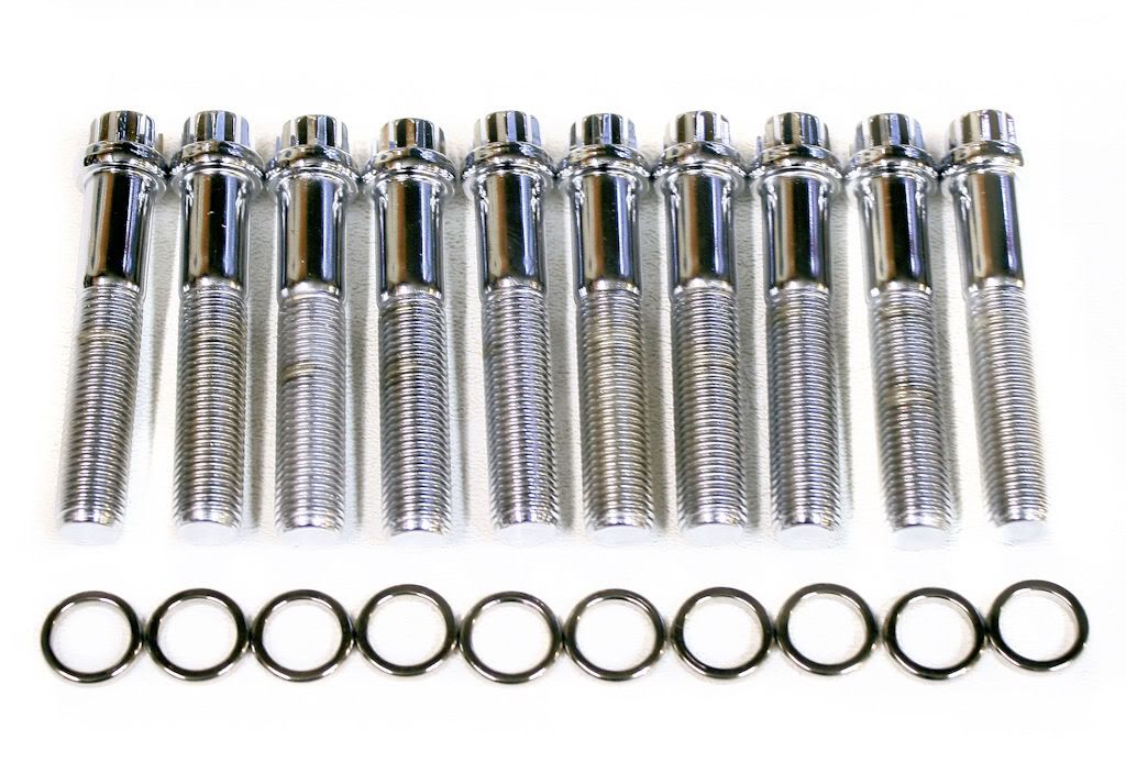 Harley Panhead Shovelhead 12 point cylinder head bolts Chrome big twin