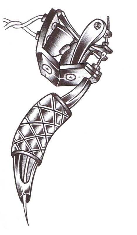Rose and guns tattoo design