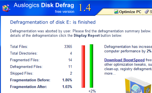  Auslogics Disk Defrag 