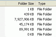 screenshot Folder Size