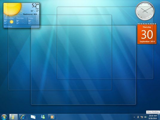 Peek features in Windows 7