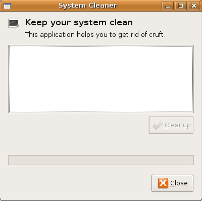 Aplikasi System Cleaner di Ubuntu Intrepid Ibex
