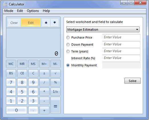 Calculator baru di Windows 7
