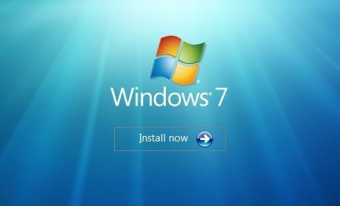 Halaman instalasi Windows 7