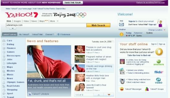 Home Page baru Yahoo