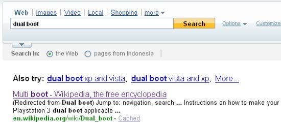 Hasil pencarian Yahoo untuk dual boot