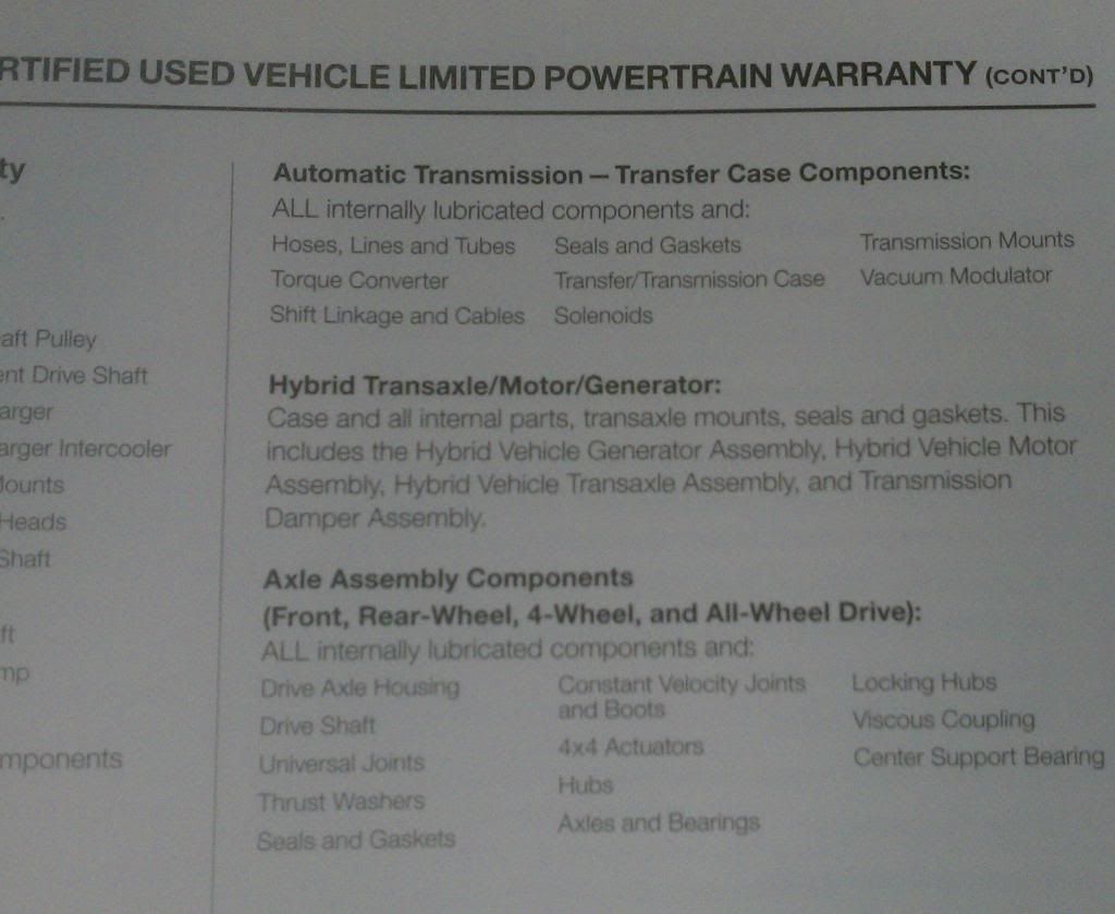 Is 4wd/actuator/transfer case covered under 60000K powertrain waranty