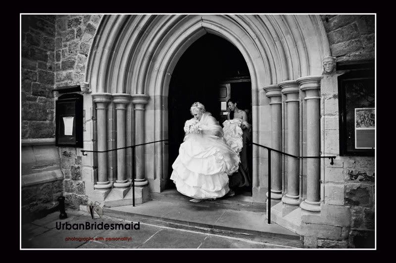 Bride exiting church