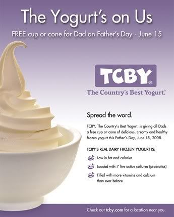 Free yogurt at tcby