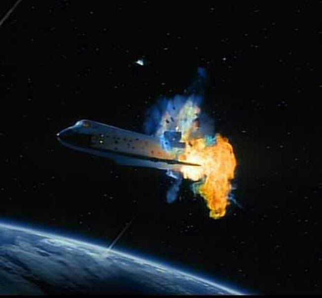 Space Shuttle Columbia Explodes. Space Shuttle Columbia