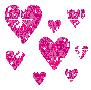 pink glitter hearts