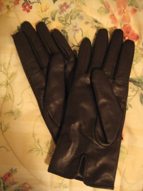 gloves, brown, leather