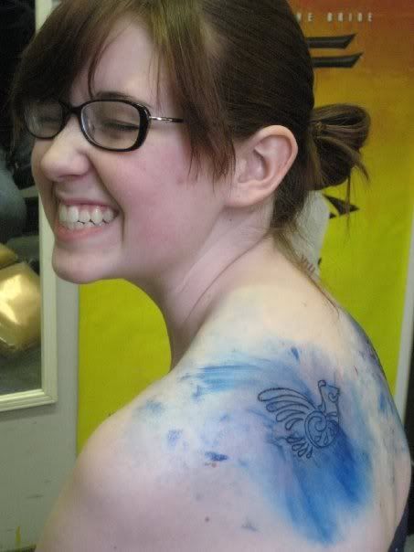 I got my tattoo. Very exciting, no? Here are some pictures of the blessed 