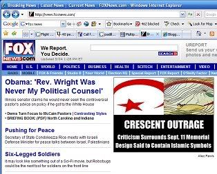 Fox News front page snapshot, 5-4-08, 45%