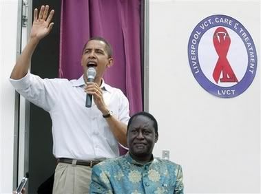 Obama and Odinga in Kenya, 2006