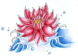 Lotus Flower Tattoo  - Temporary Tattoo Design