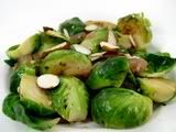Brussels Sprouts, Garlic, Almonds brussels basil