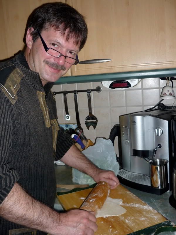 Dietmar making tortillas