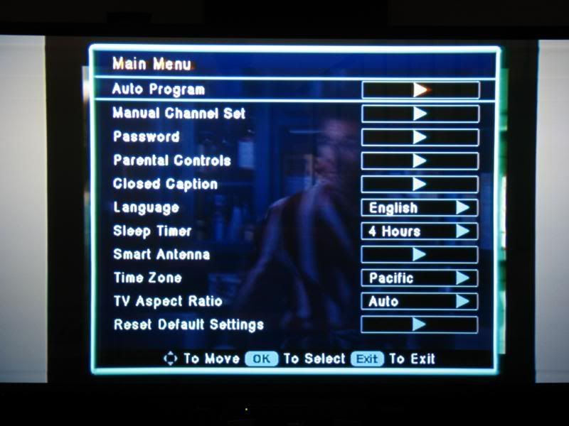 Apex DT250 main menu screen.