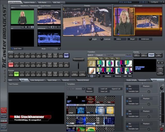 The TriCaster interface.