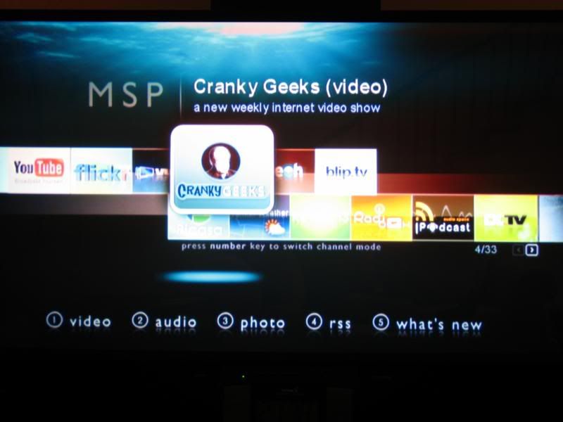 Video Netcast selection interface.
