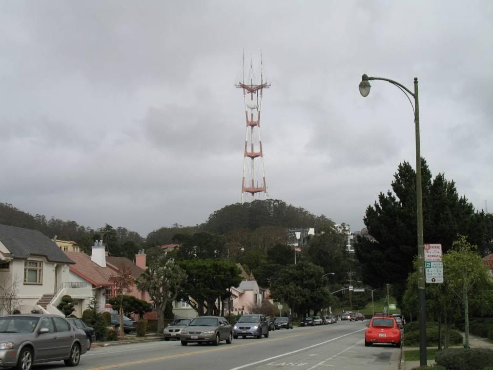 Sutro Tower from a distance.