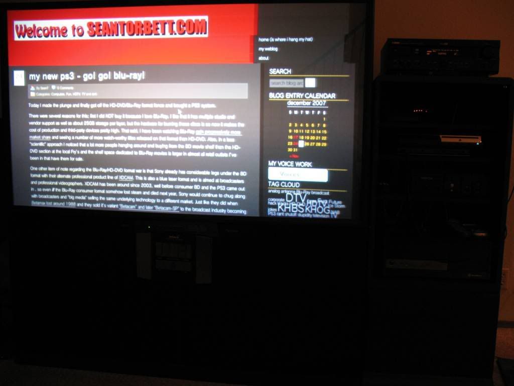 Web pages on a big screen via the PS3