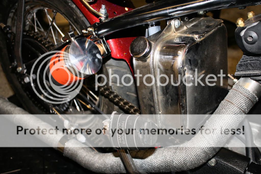 AHC Harley chopper bobber remote oil filter mount FRAM  