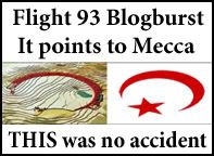 Flight 93 blogburst logo: It points to Mecca!